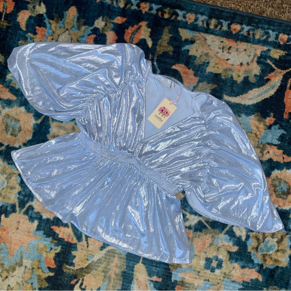 Entro Shimmering Blue Blouse